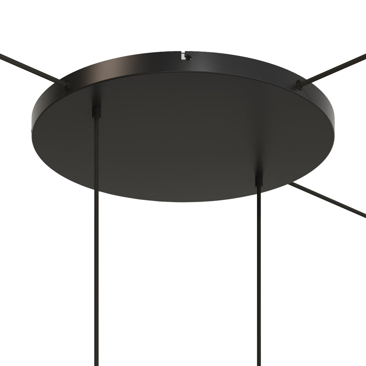 Rosone rotondo in alluminio Ø 50 cm con staffa e cavo di messa a terra, con 2 fori frontali - Nero 3