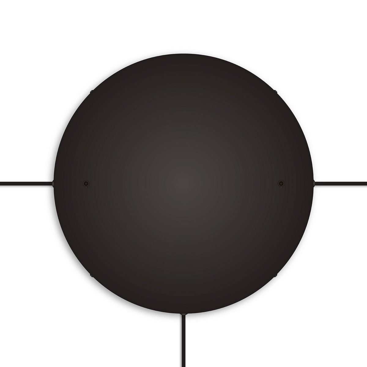 Rosone rotondo in alluminio Ø 50 cm con staffa e cavo di messa a terra, con 2 fori frontali - Nero 3