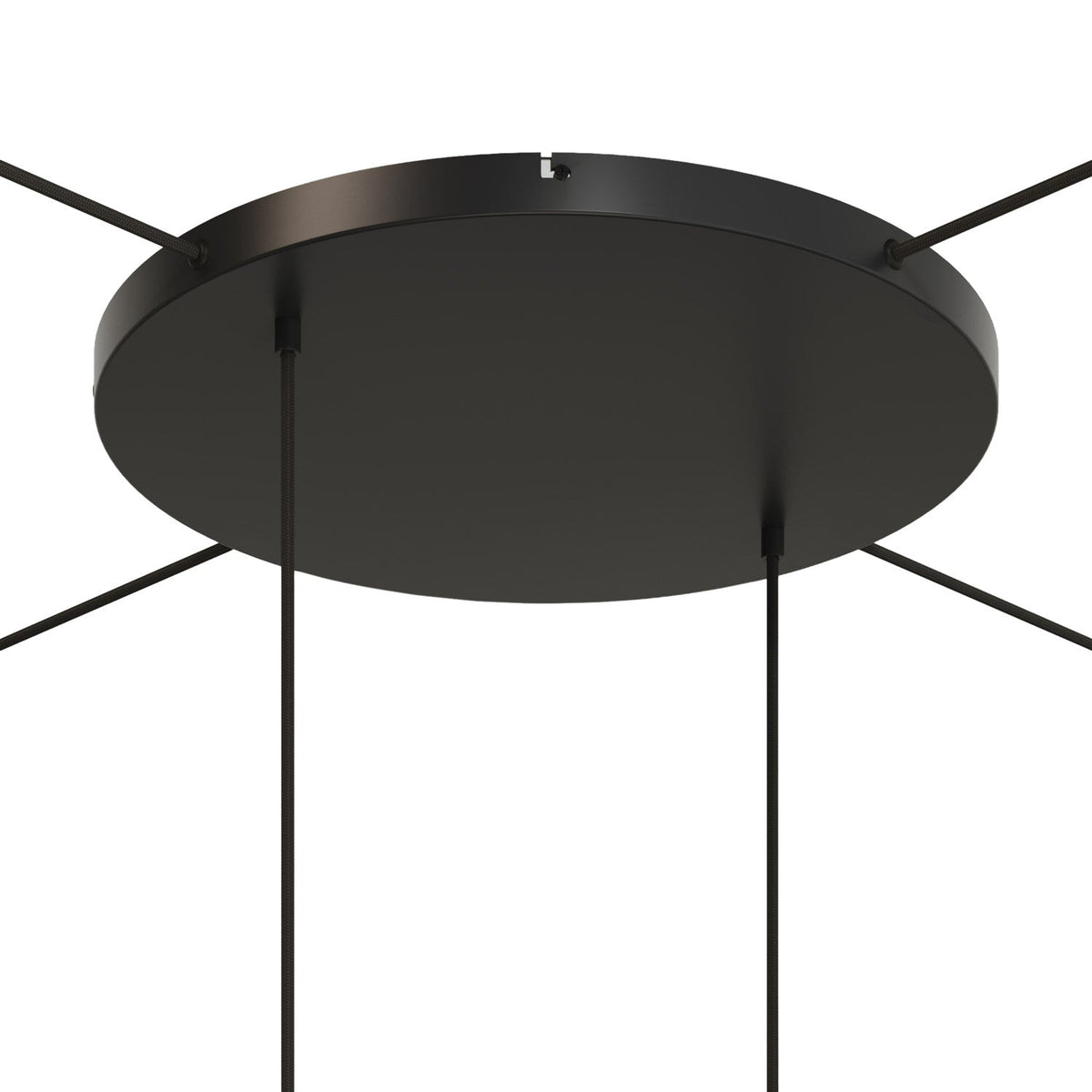 Rosone rotondo in alluminio Ø 50 cm con staffa e cavo di messa a terra, con 2 fori frontali - Nero 4