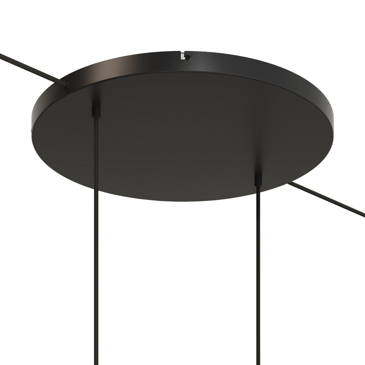 Rosone rotondo in alluminio Ø 50 cm con staffa e cavo di messa a terra, con 2 fori frontali - Nero 2