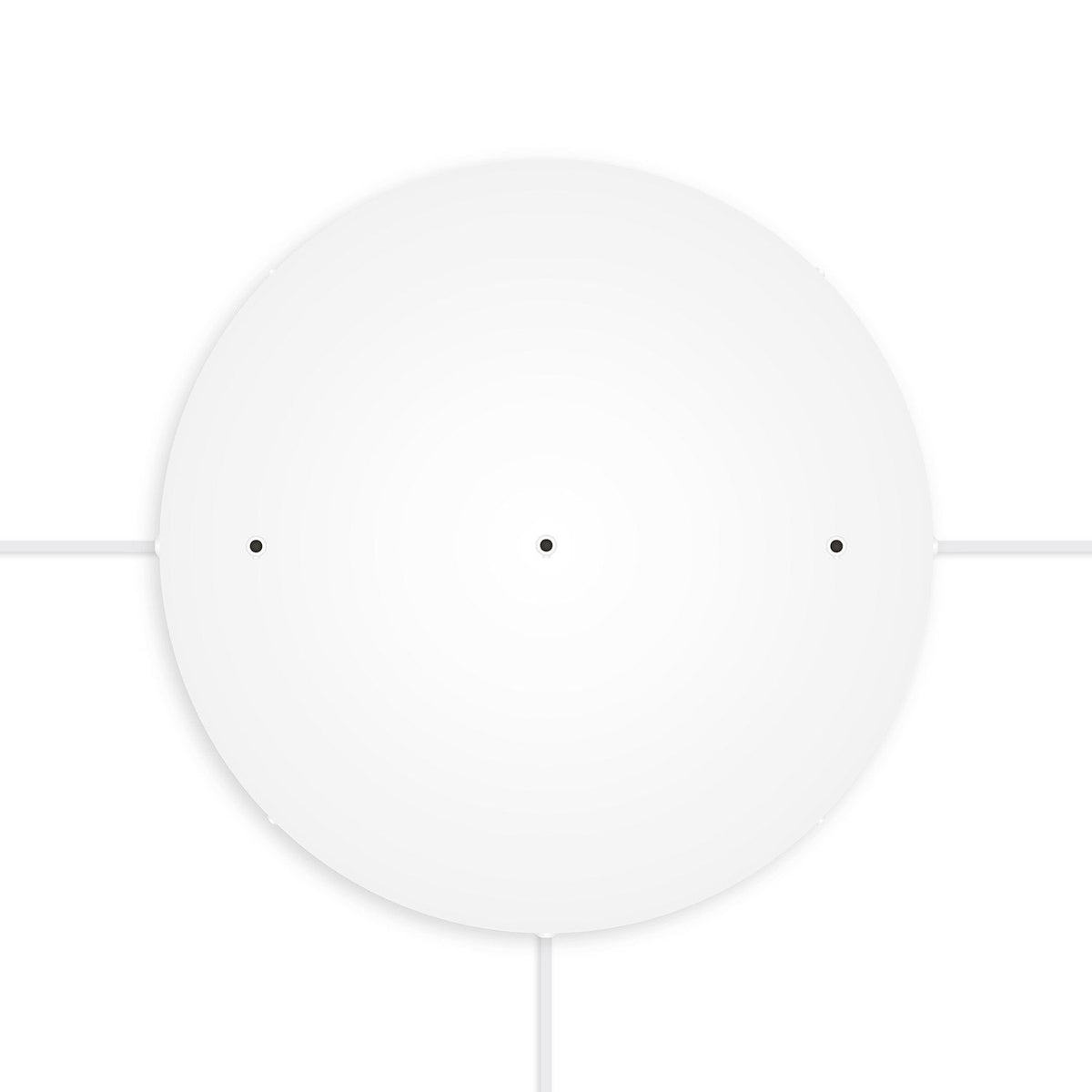 Rosone rotondo in alluminio Ø 50 cm con staffa e cavo di messa a terra, con 3 fori in linea frontali - Bianco Opaco 3