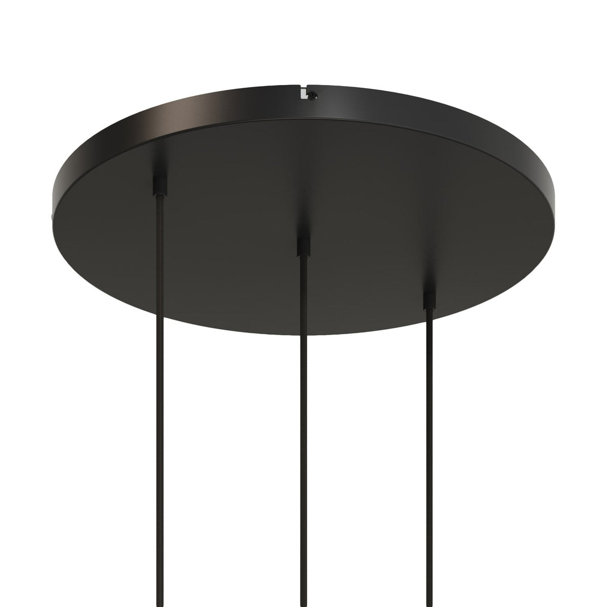 Rosone rotondo in alluminio Ø 50 cm con staffa e cavo di messa a terra, con 3 fori in linea frontali - Nero 0