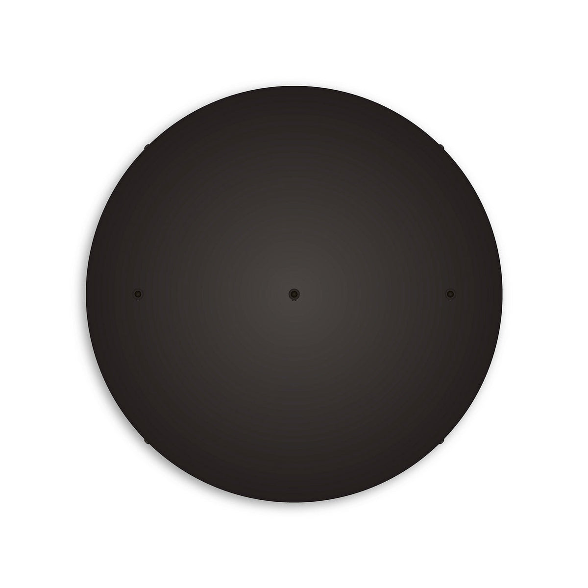 Rosone rotondo in alluminio Ø 50 cm con staffa e cavo di messa a terra, con 3 fori in linea frontali - Nero 0