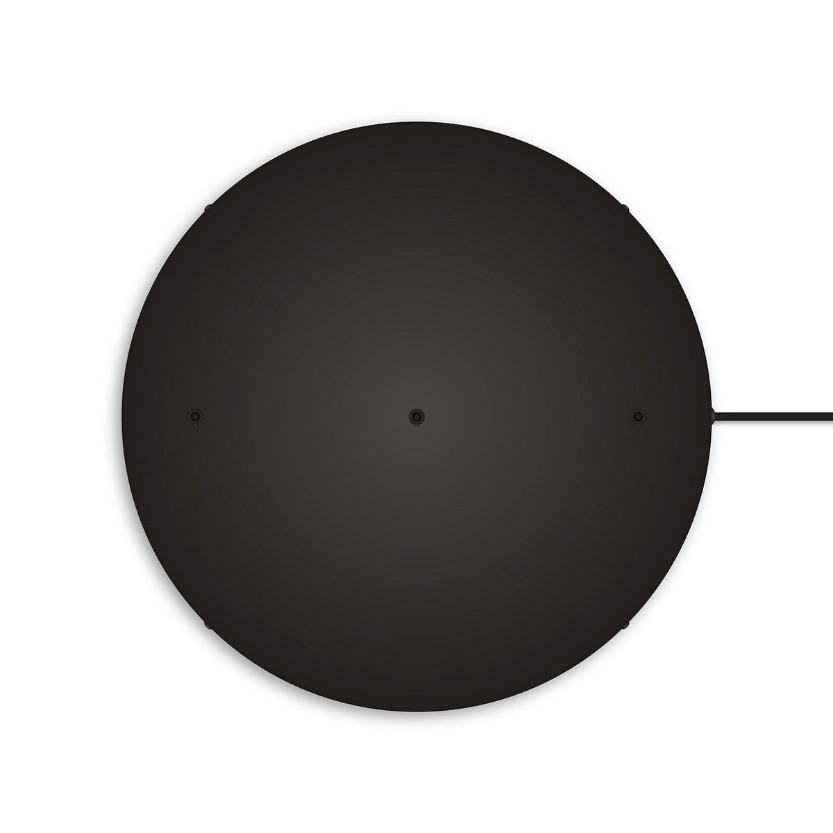 Rosone rotondo in alluminio Ø 50 cm con staffa e cavo di messa a terra, con 3 fori in linea frontali - Nero 1