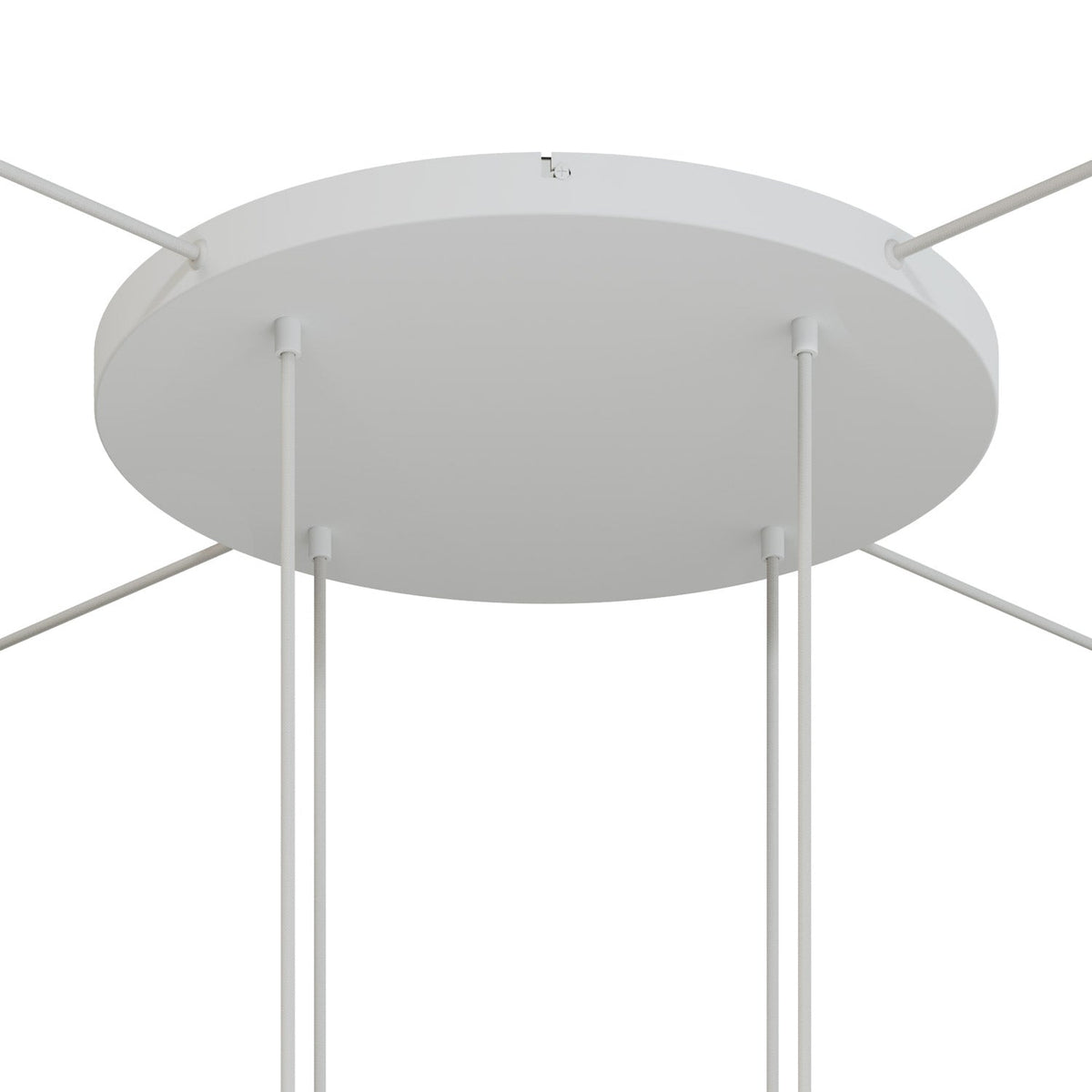 Rosone rotondo in alluminio Ø 50 cm con staffa e cavo di messa a terra, con 4 fori frontali - Bianco Opaco 4