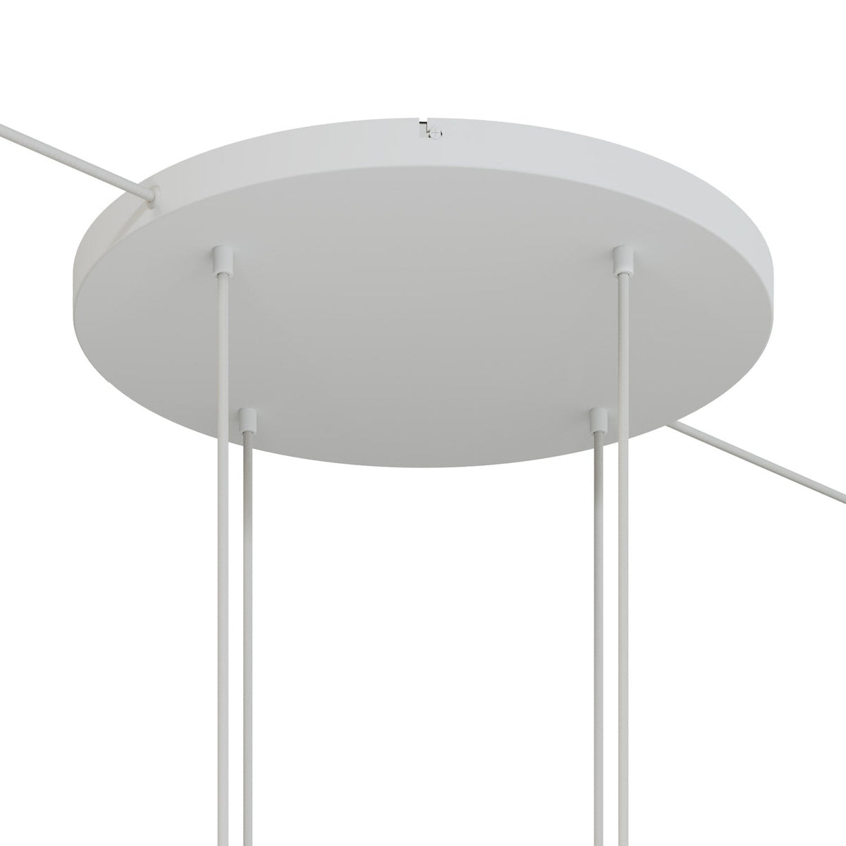 Rosone rotondo in alluminio Ø 50 cm con staffa e cavo di messa a terra, con 4 fori frontali - Bianco Opaco 2