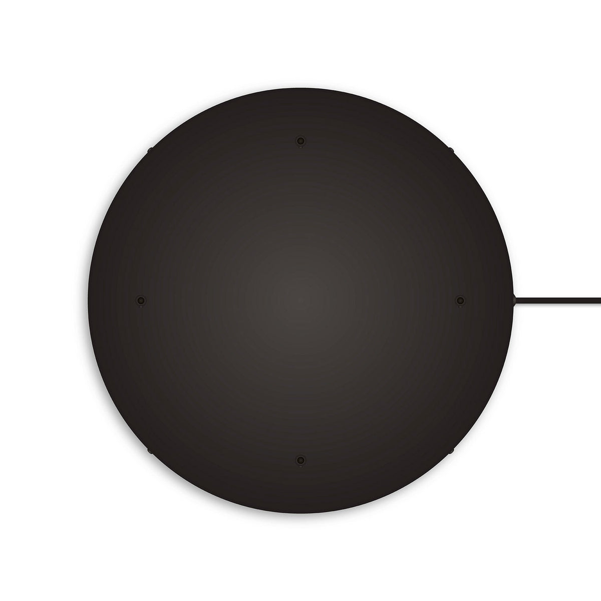 Rosone rotondo in alluminio Ø 50 cm con staffa e cavo di messa a terra, con 4 fori frontali - Nero 1