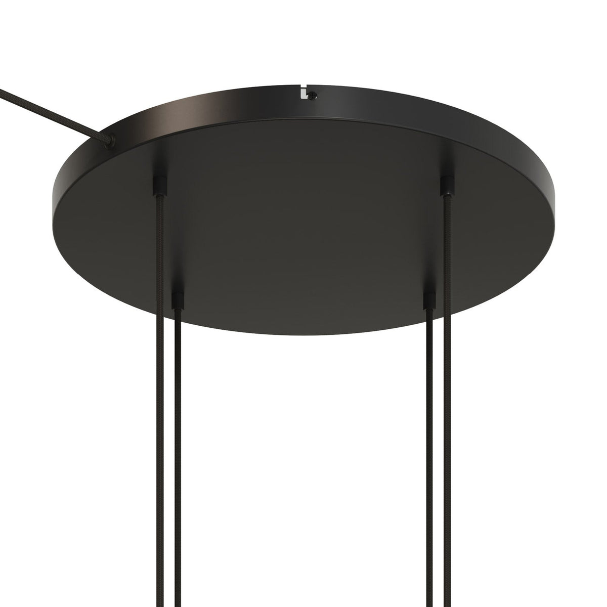 Rosone rotondo in alluminio Ø 50 cm con staffa e cavo di messa a terra, con 4 fori frontali - Nero 1