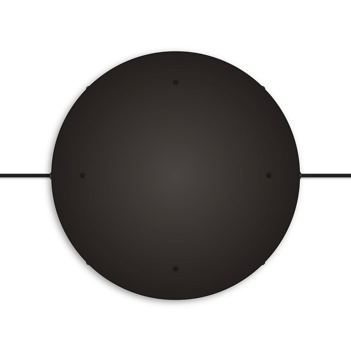 Rosone rotondo in alluminio Ø 50 cm con staffa e cavo di messa a terra, con 4 fori frontali - Nero 2