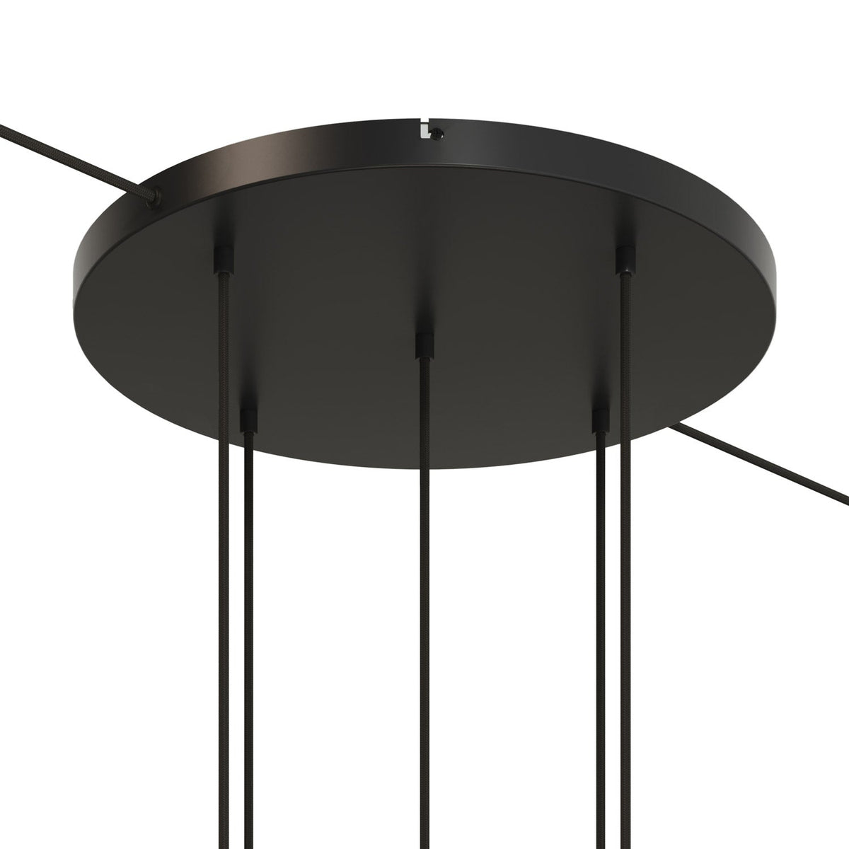 Rosone rotondo in alluminio Ø 50 cm con staffa e cavo di messa a terra, con 5 fori frontali - Nero 2