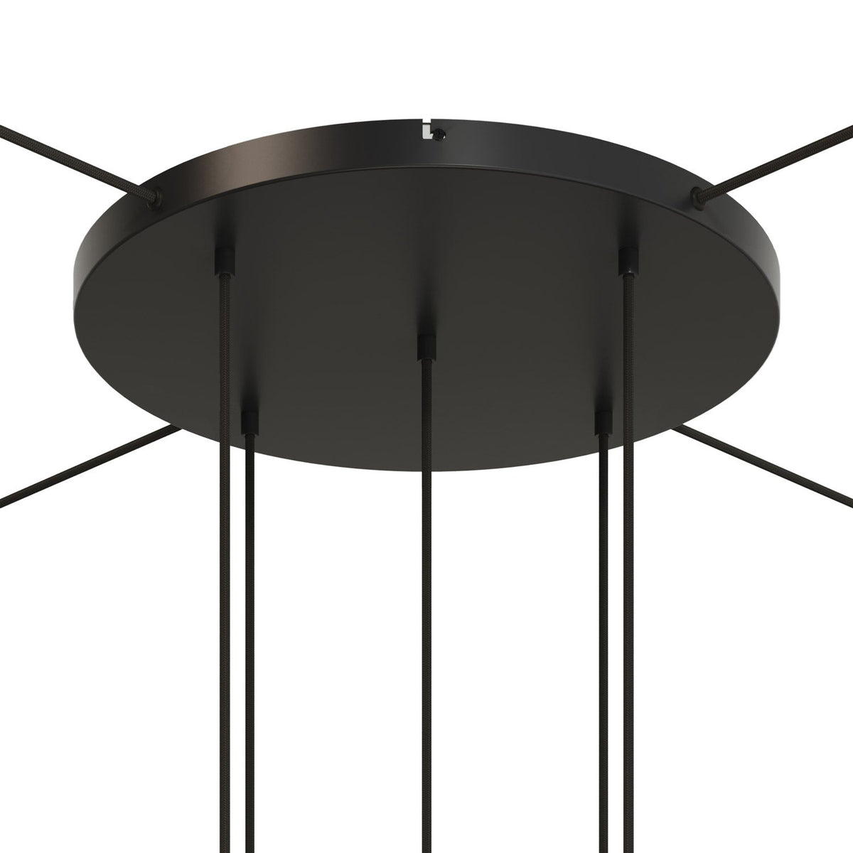 Rosone rotondo in alluminio Ø 50 cm con staffa e cavo di messa a terra, con 5 fori frontali - Nero 4
