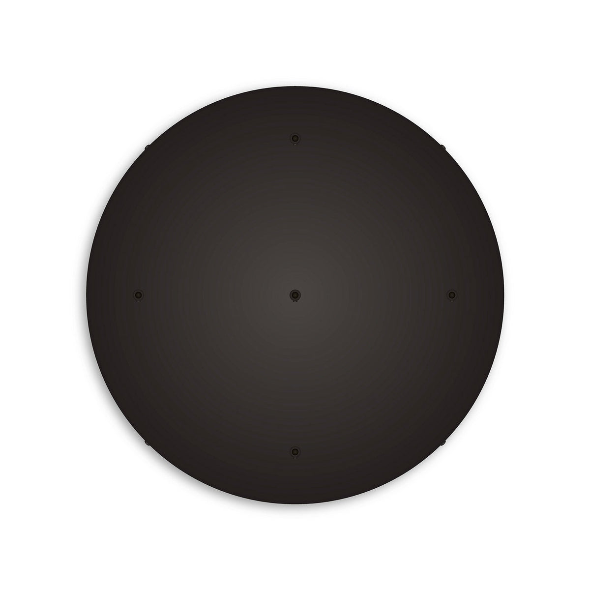 Rosone rotondo in alluminio Ø 50 cm con staffa e cavo di messa a terra, con 5 fori frontali - Nero 0