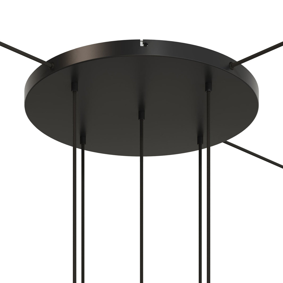 Rosone rotondo in alluminio Ø 50 cm con staffa e cavo di messa a terra, con 5 fori frontali - Nero 3