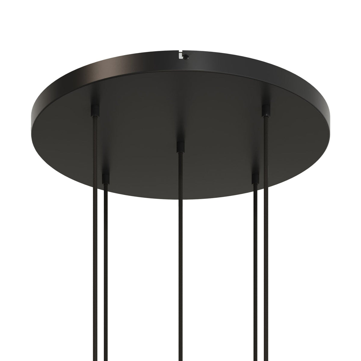 Rosone rotondo in alluminio Ø 50 cm con staffa e cavo di messa a terra, con 5 fori frontali - Nero 0