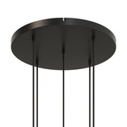 Rosone rotondo in alluminio Ø 50 cm con staffa e cavo di messa a terra, con 5 fori frontali - Nero 0