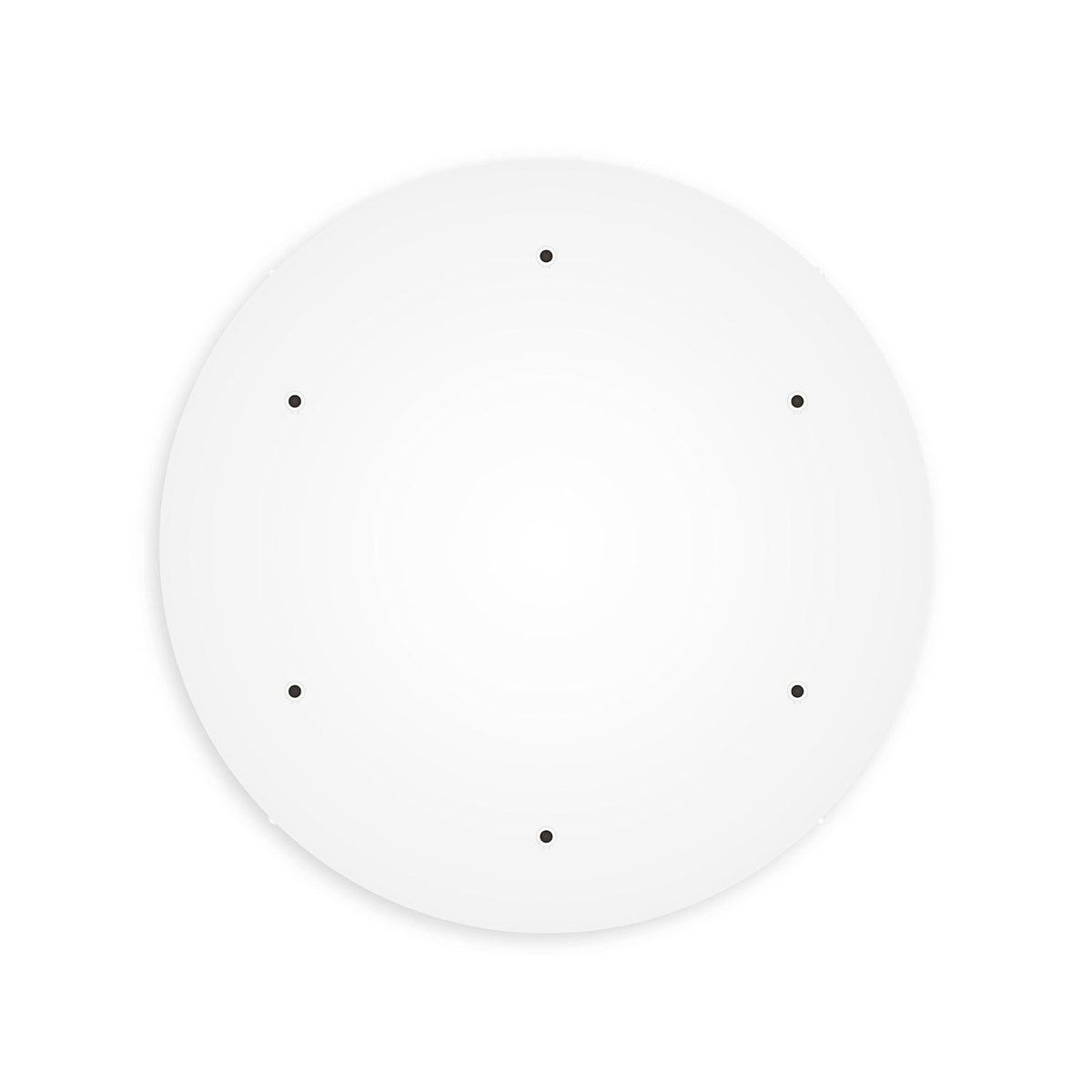 Rosone rotondo in alluminio Ø 50 cm con staffa e cavo di messa a terra, con 6 fori frontali - Bianco Opaco 0