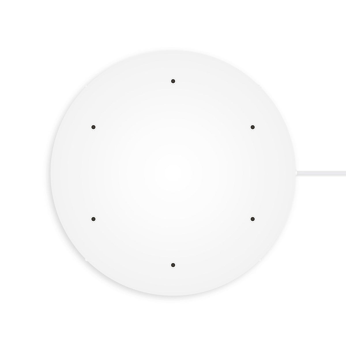 Rosone rotondo in alluminio Ø 50 cm con staffa e cavo di messa a terra, con 6 fori frontali - Bianco Opaco 1