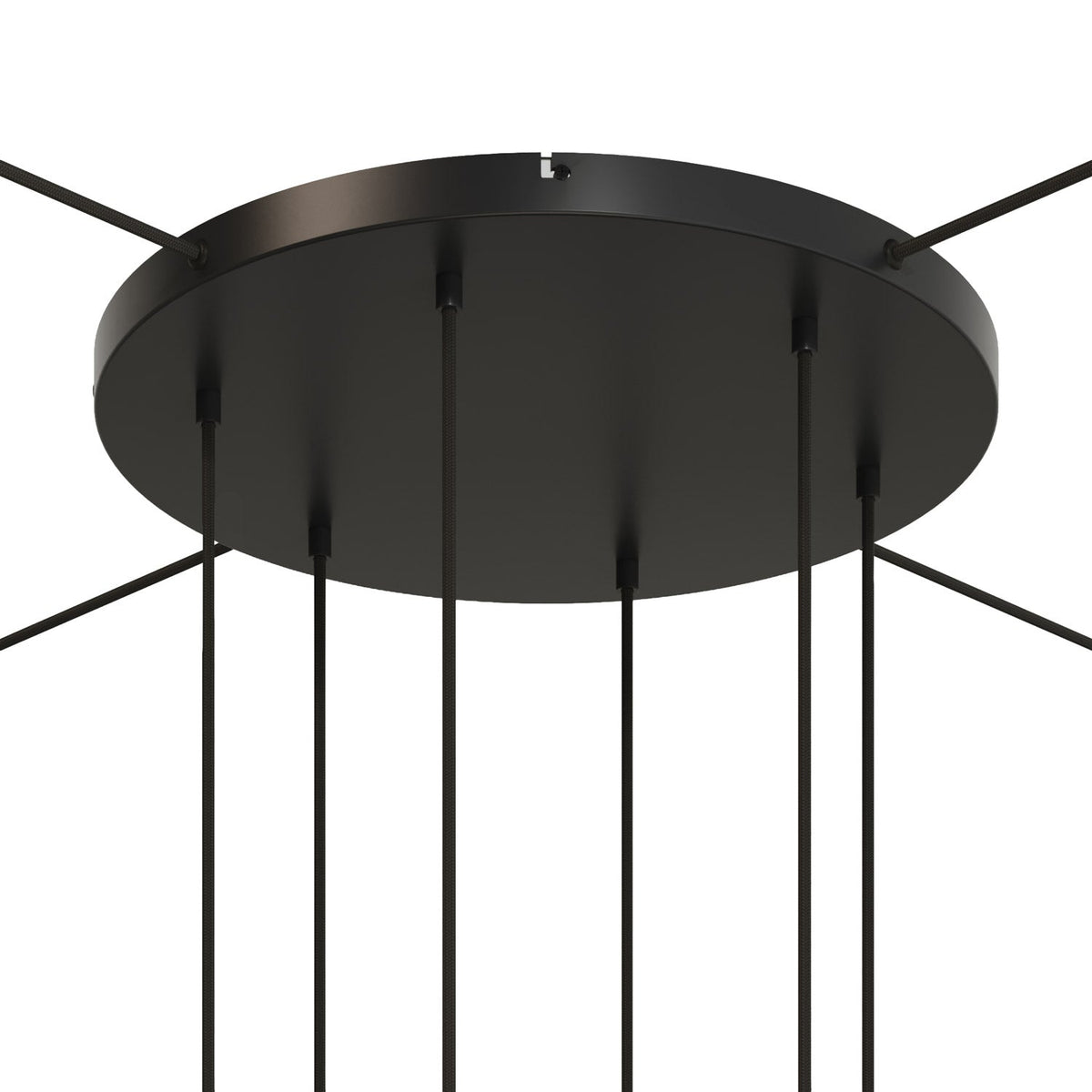 Rosone rotondo in alluminio Ø 50 cm con staffa e cavo di messa a terra, con 6 fori frontali - Nero 4