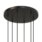 Rosone rotondo in alluminio Ø 50 cm con staffa e cavo di messa a terra, con 6 fori frontali - Nero 0