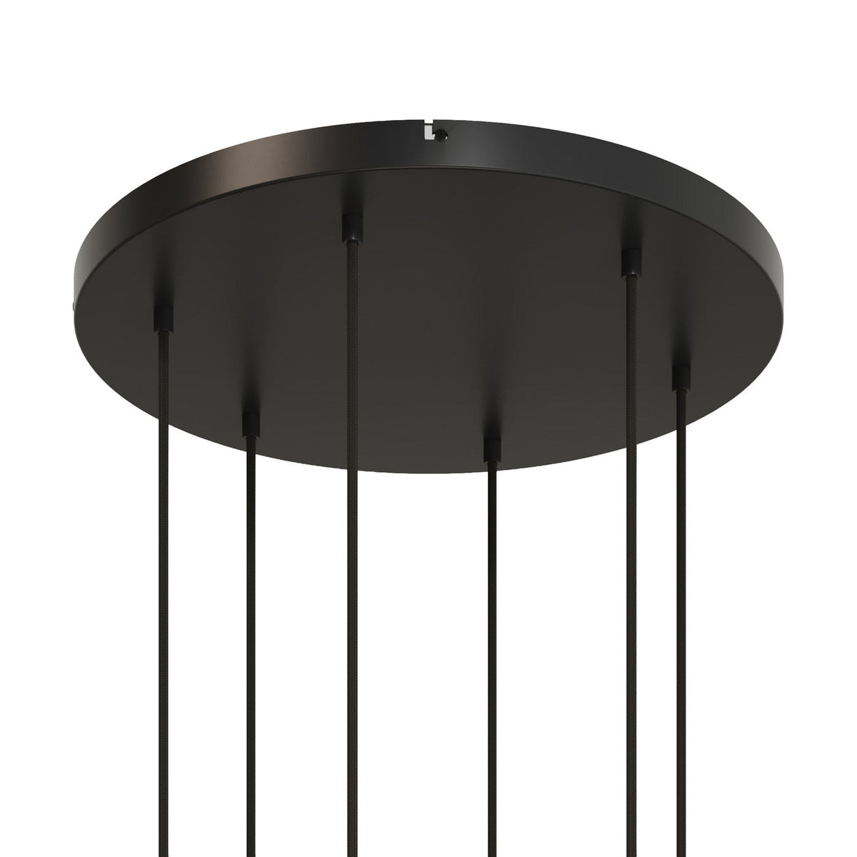 Rosone rotondo in alluminio Ø 50 cm con staffa e cavo di messa a terra, con 6 fori frontali - Nero 0
