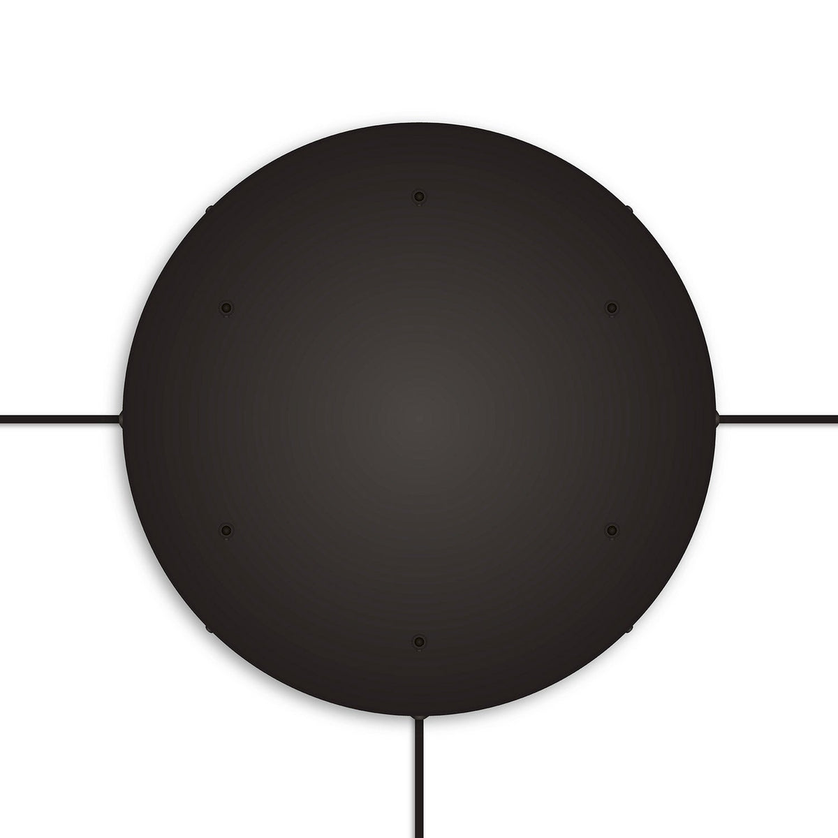 Rosone rotondo in alluminio Ø 50 cm con staffa e cavo di messa a terra, con 6 fori frontali - Nero 3
