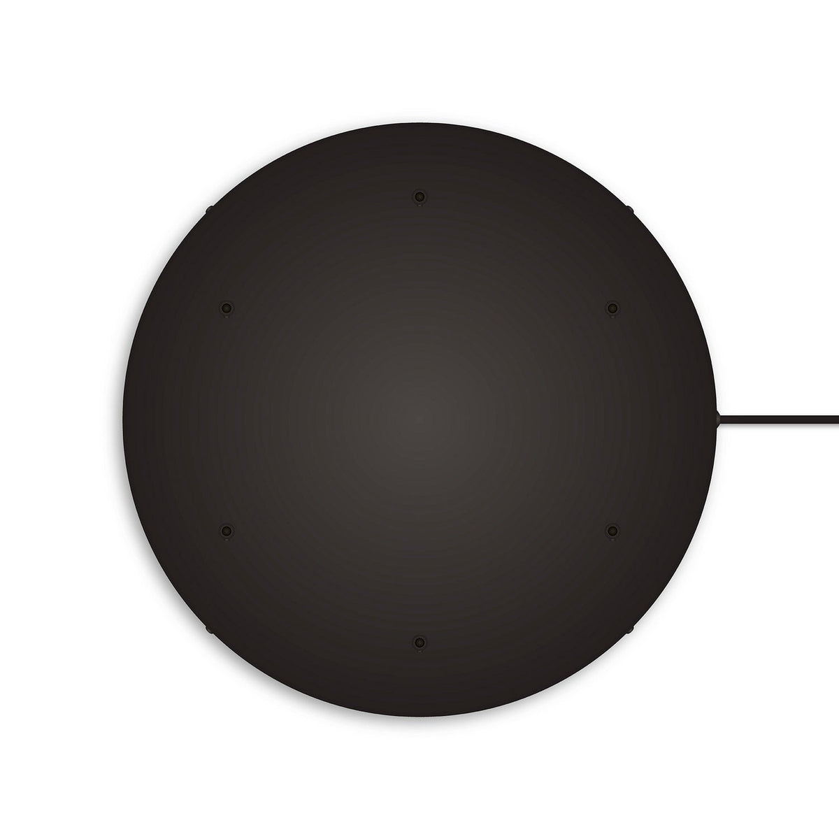 Rosone rotondo in alluminio Ø 50 cm con staffa e cavo di messa a terra, con 6 fori frontali - Nero 1