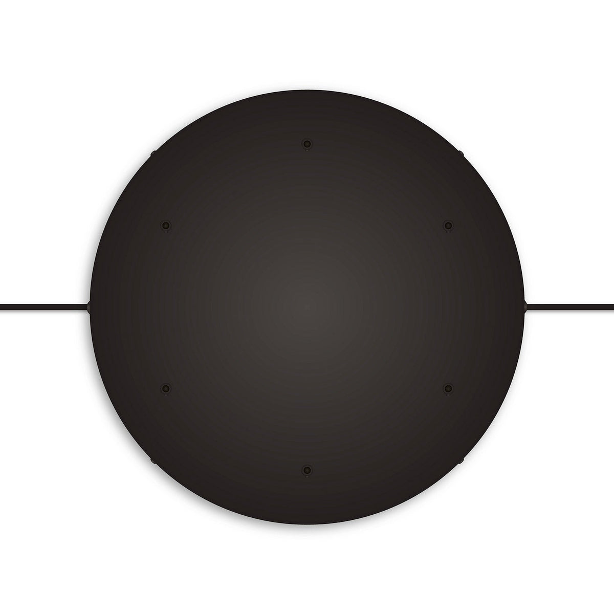 Rosone rotondo in alluminio Ø 50 cm con staffa e cavo di messa a terra, con 6 fori frontali - Nero 2
