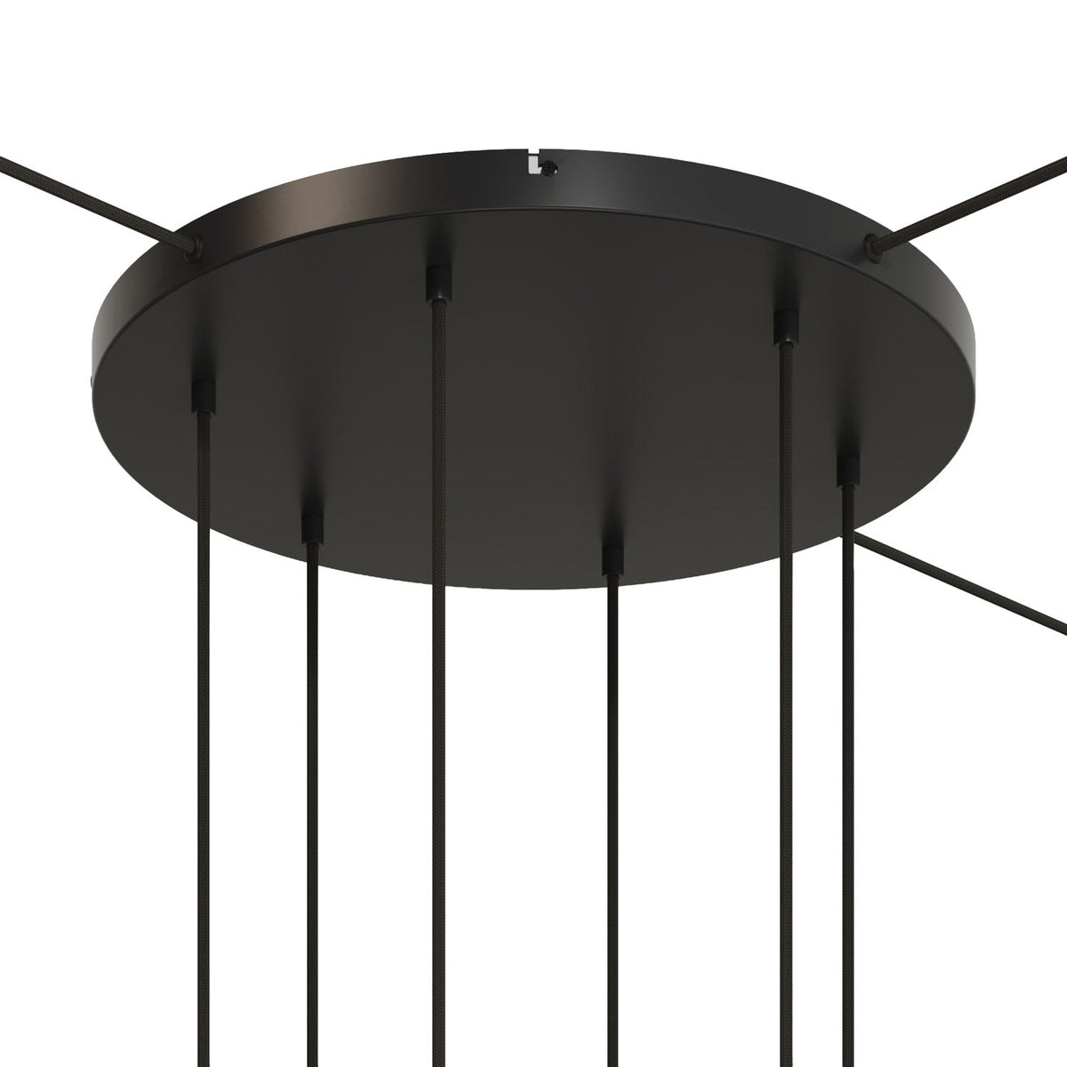 Rosone rotondo in alluminio Ø 50 cm con staffa e cavo di messa a terra, con 6 fori frontali - Nero 3