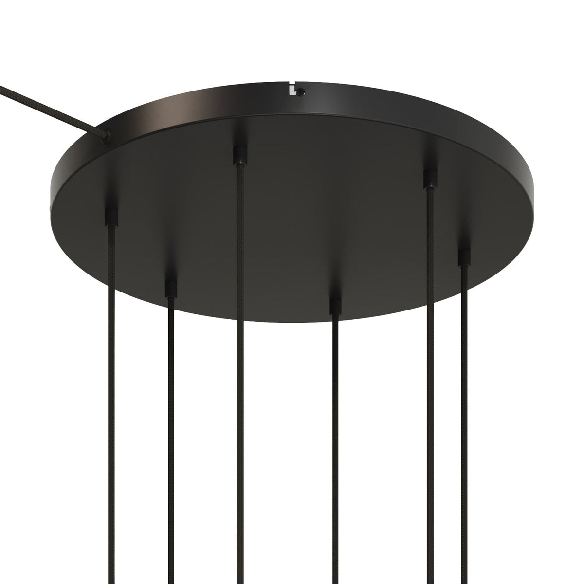 Rosone rotondo in alluminio Ø 50 cm con staffa e cavo di messa a terra, con 6 fori frontali - Nero 1