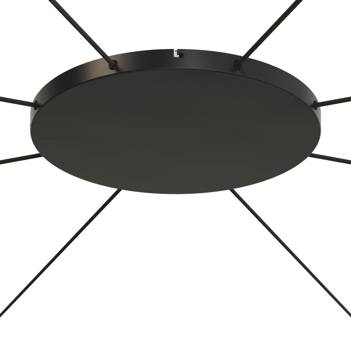 Rosone rotondo in alluminio Ø 50 cm con staffa e cavo di messa a terra, con 8 fori laterali - Nero