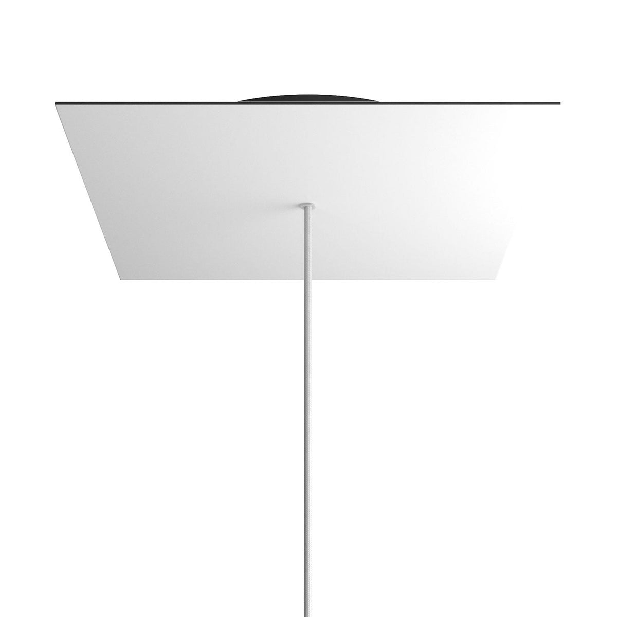 Rosone XXL Rose-One quadrato, 400 mm con 1 foro e 4 fori laterali - Bianco opaco Nero