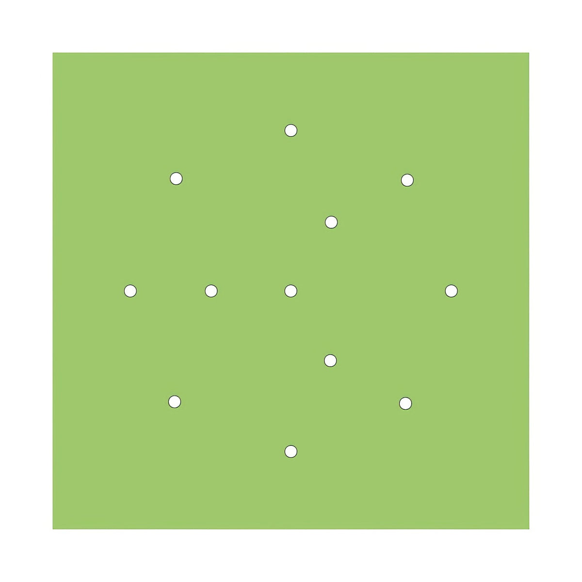 Rosone XXL Rose-One quadrato, 400 mm con 12 fori e 4 fori laterali - Verde prato Bianco