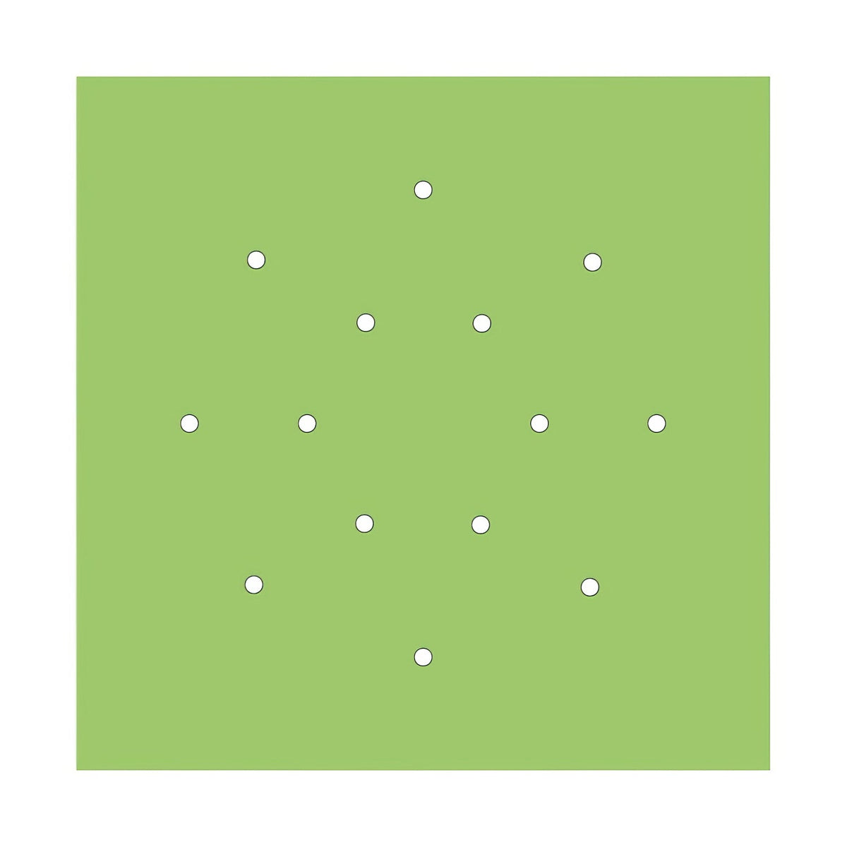 Rosone XXL Rose-One quadrato, 400 mm con 14 fori e 4 fori laterali - Verde prato Bianco