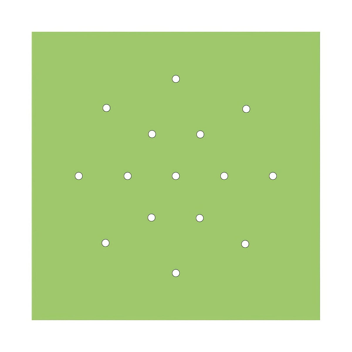 Rosone XXL Rose-One quadrato, 400 mm con 15 fori e 4 fori laterali - Verde prato Bianco