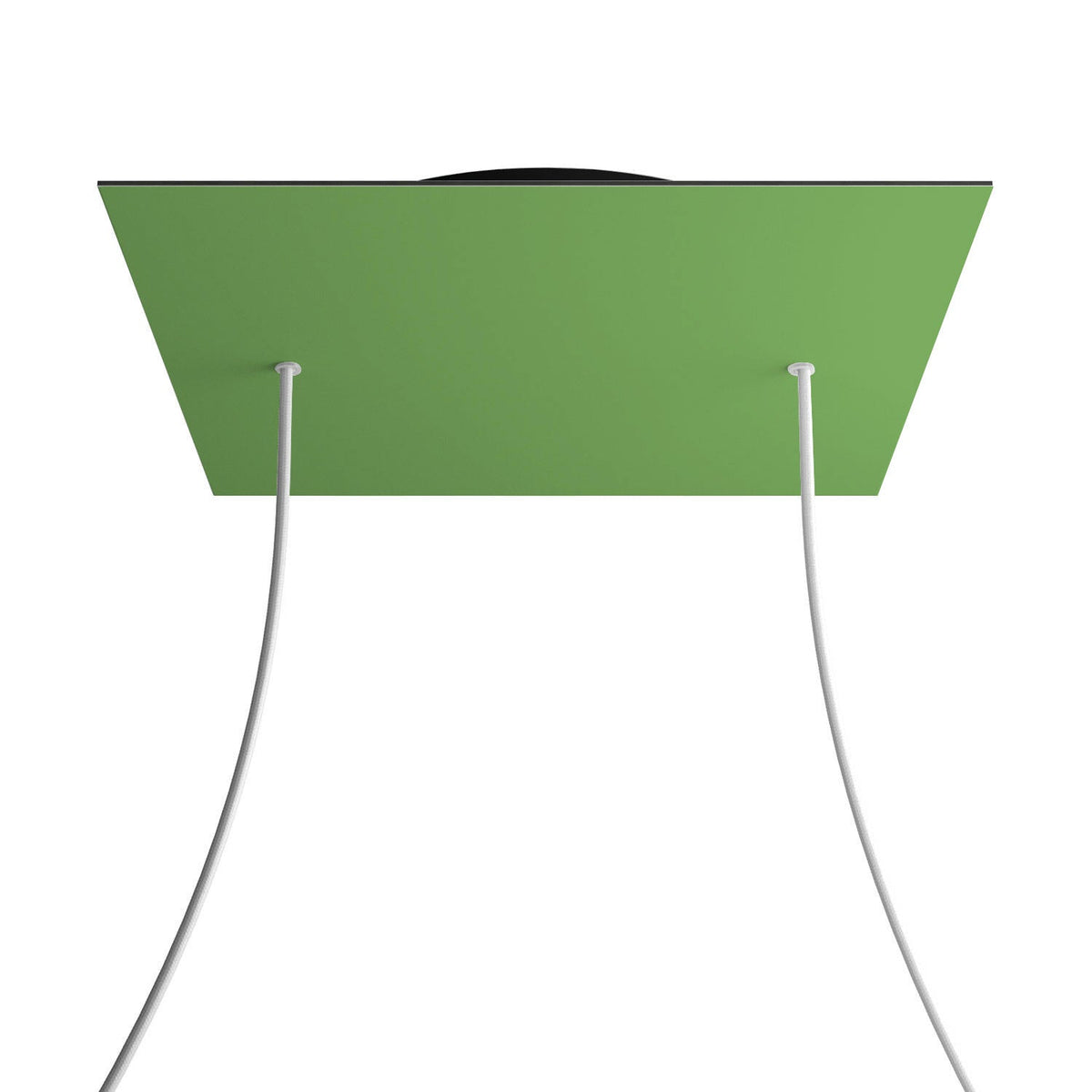 Rosone XXL Rose-One quadrato, 400 mm con 2 fori e 4 fori laterali - Verde prato Nero