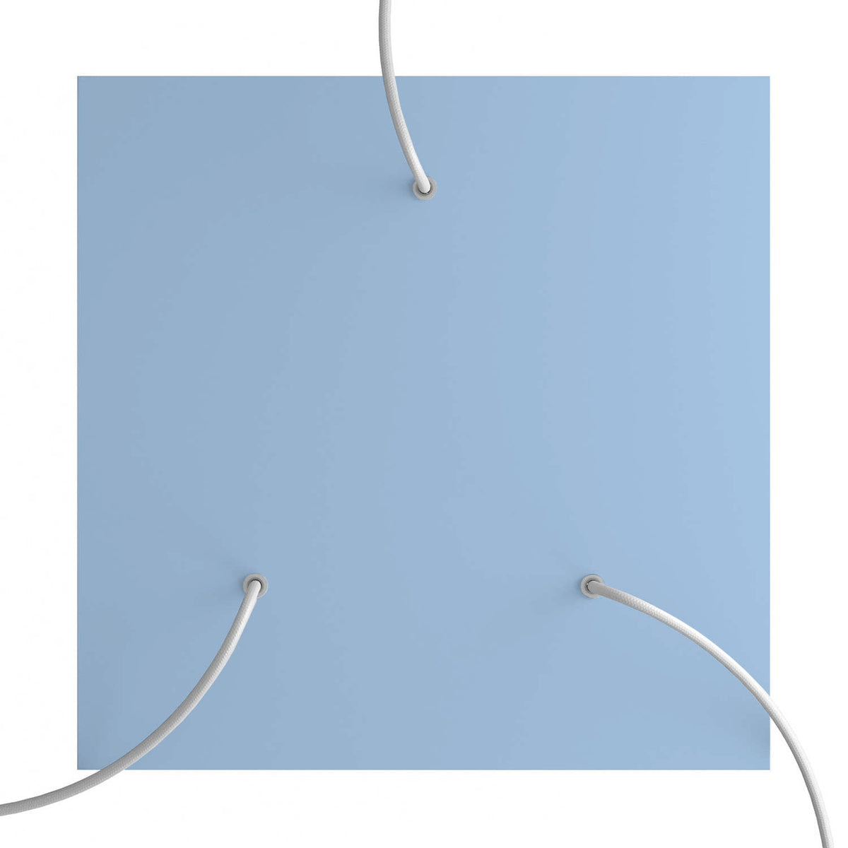Rosone XXL Rose-One quadrato, 400 mm con 3 fori e 4 fori laterali - Blu carta da zucchero Bianco