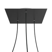 Rosone XXL Rose-One quadrato, 400 mm con 3 fori e 4 fori laterali - Nero opaco Bianco