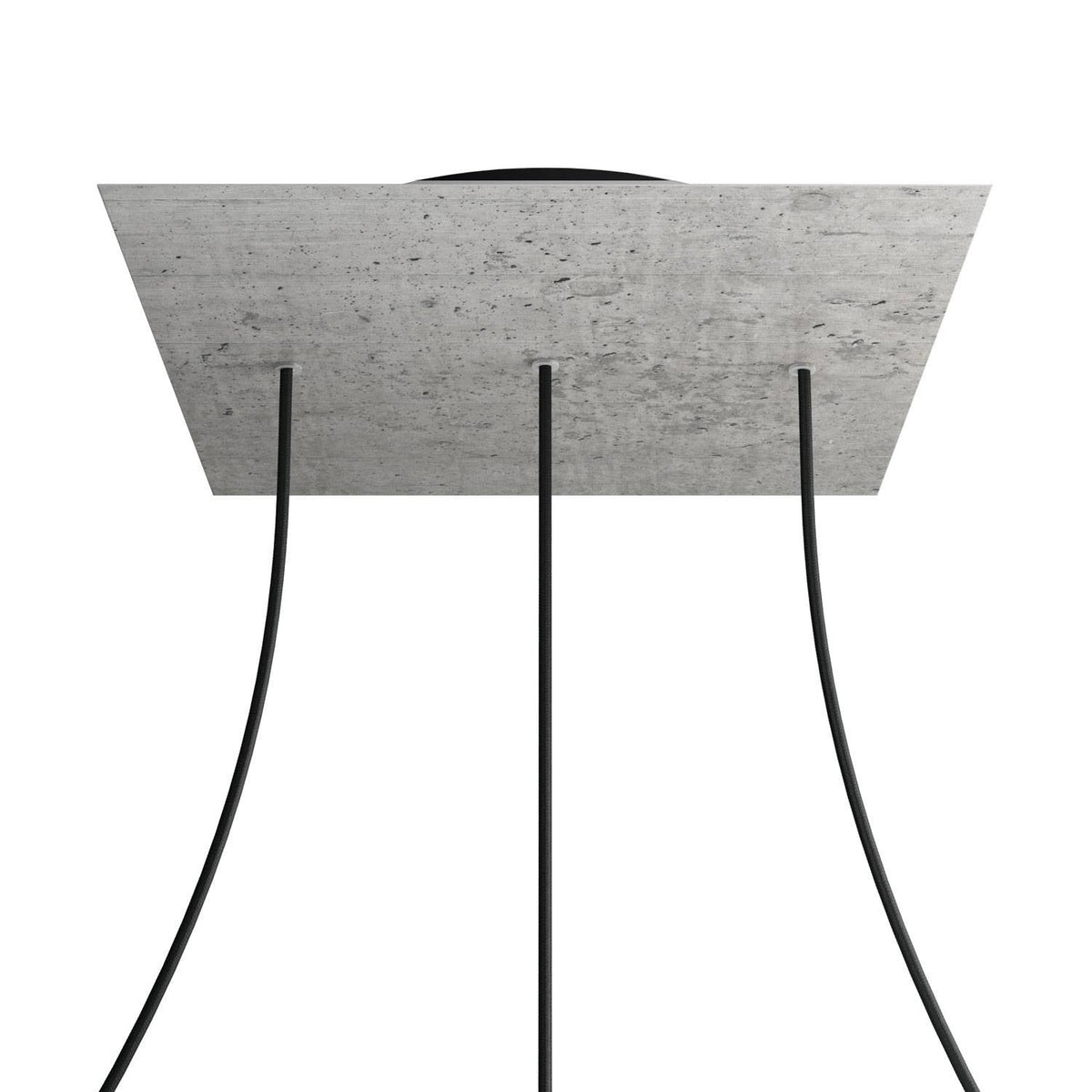 Rosone XXL Rose-One quadrato, 400 mm con 3 fori in linea e 4 fori laterali - Cemento Nero