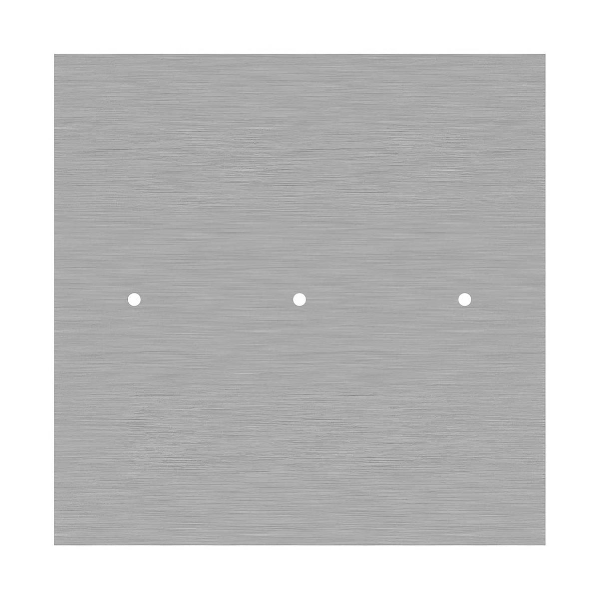 Rosone XXL Rose-One quadrato, 400 mm con 3 fori in linea e 4 fori laterali - Dibond Acciaio satinato Bianco