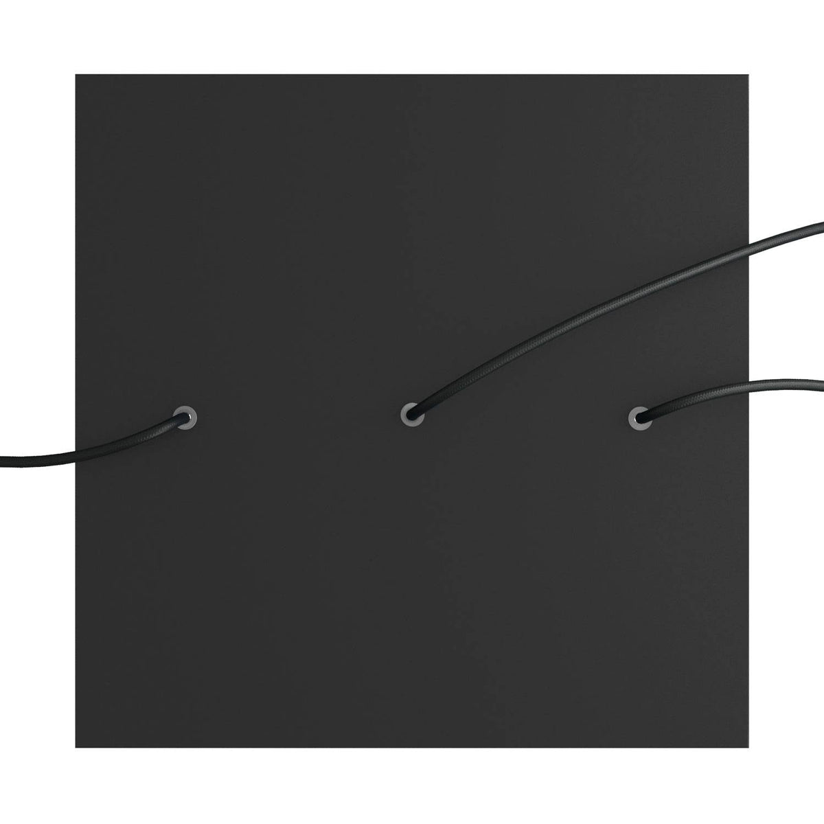 Rosone XXL Rose-One quadrato, 400 mm con 3 fori in linea e 4 fori laterali - Nero opaco Bianco