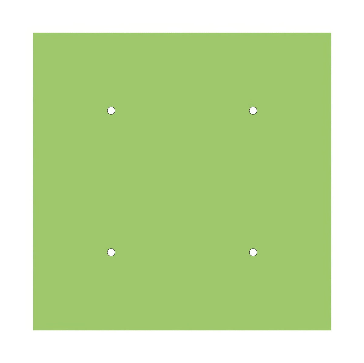 Rosone XXL Rose-One quadrato, 400 mm con 4 fori e 4 fori laterali - Verde prato Bianco
