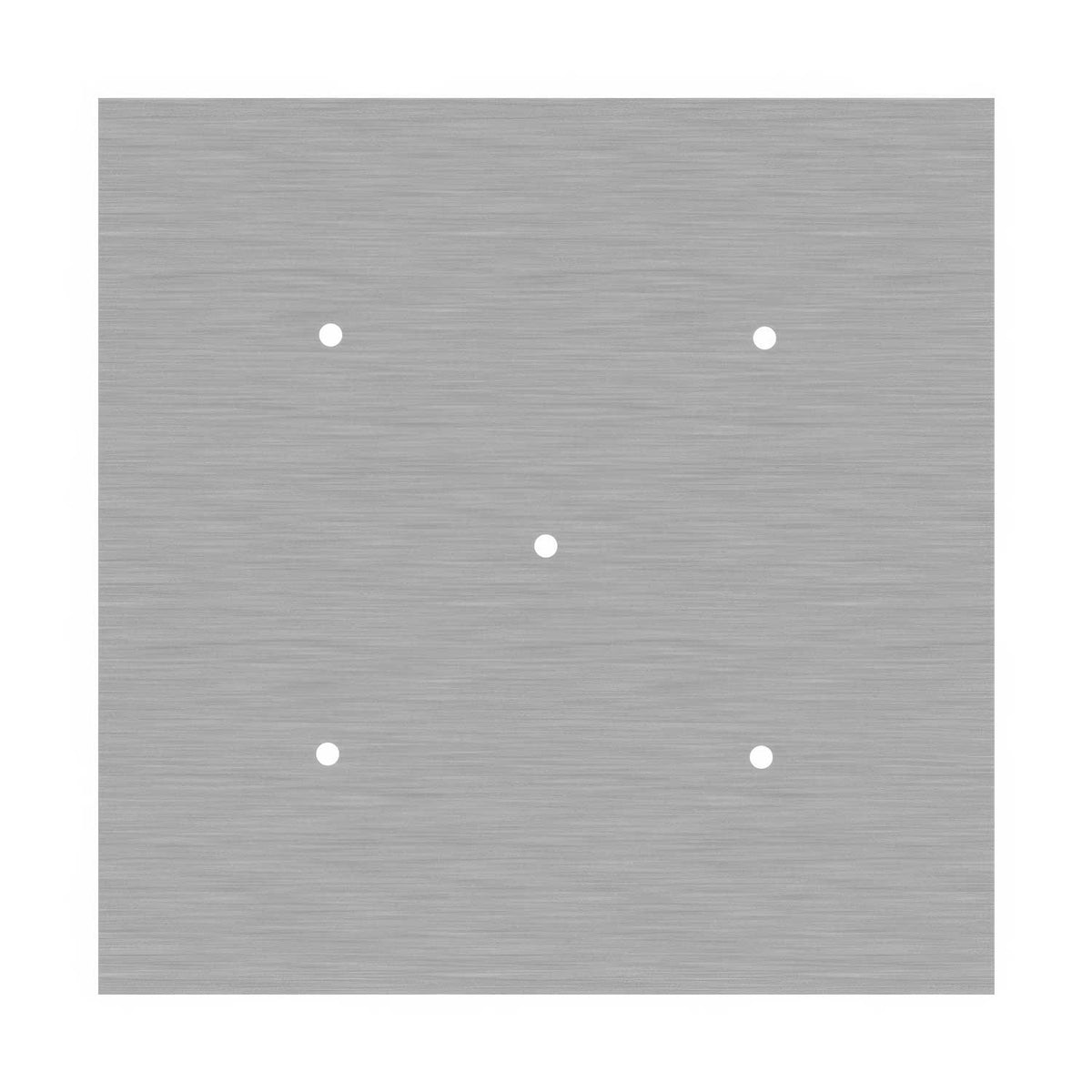 Rosone XXL Rose-One quadrato, 400 mm con 5 fori e 4 fori laterali - Dibond Acciaio satinato Bianco
