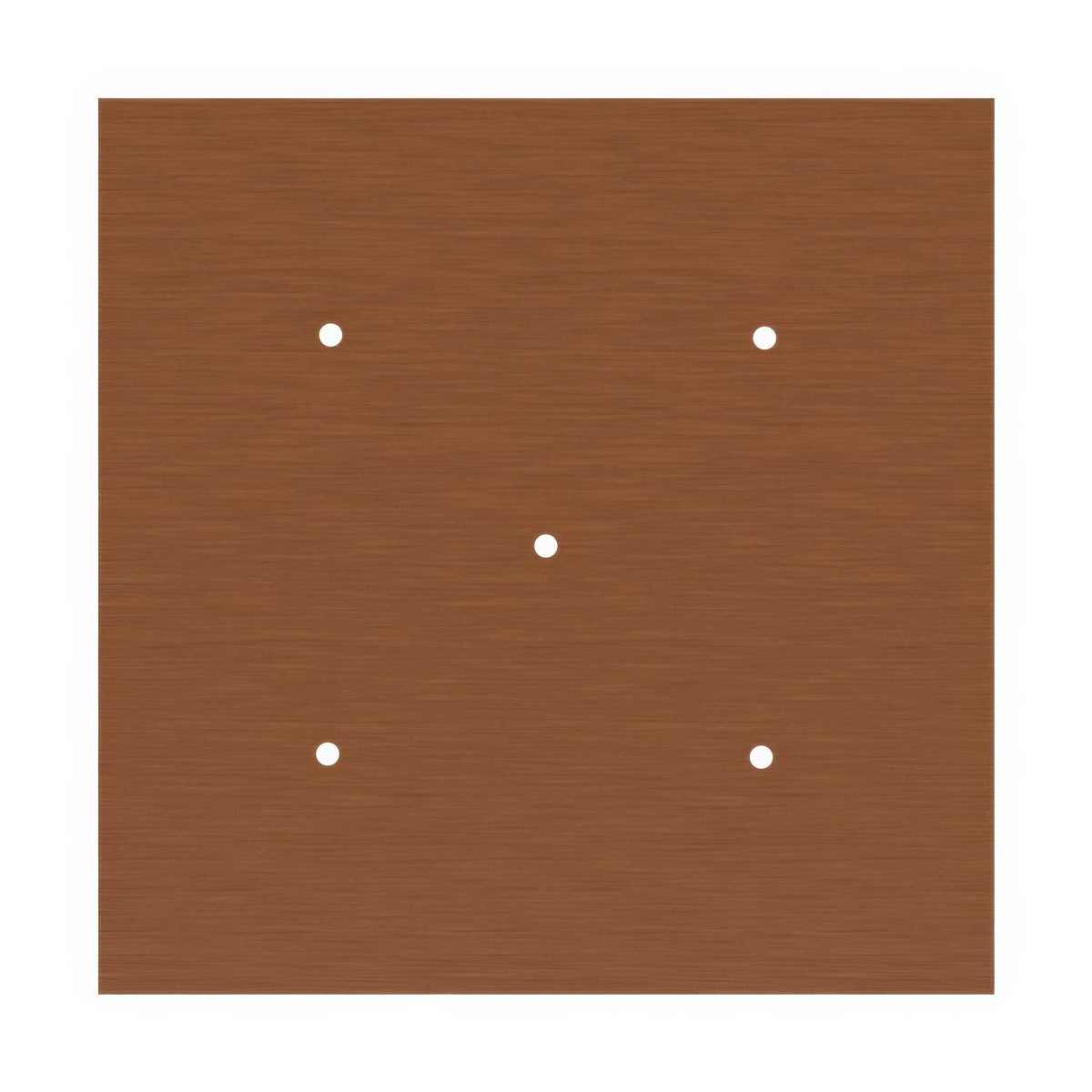 Rosone XXL Rose-One quadrato, 400 mm con 5 fori e 4 fori laterali - Dibond Rame satinato Bianco