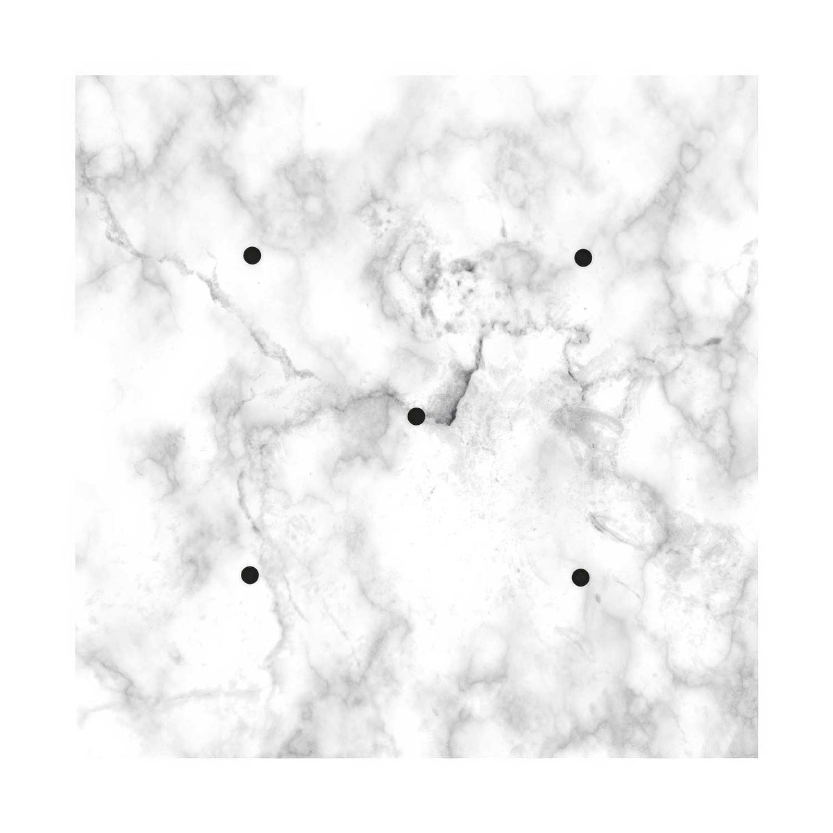 Rosone XXL Rose-One quadrato, 400 mm con 5 fori e 4 fori laterali - Marmo Carrara Bianco