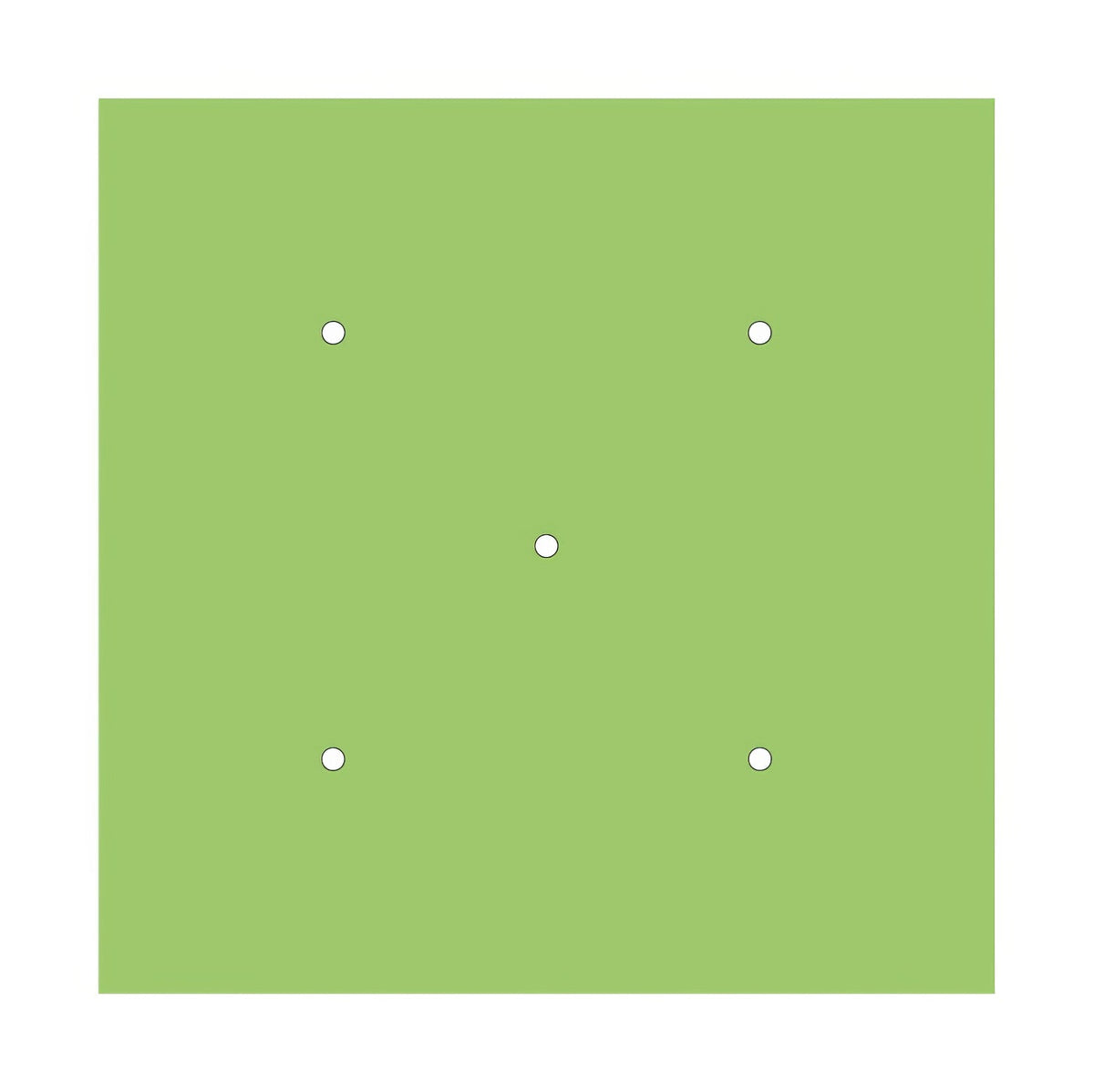 Rosone XXL Rose-One quadrato, 400 mm con 5 fori e 4 fori laterali - Verde prato Bianco