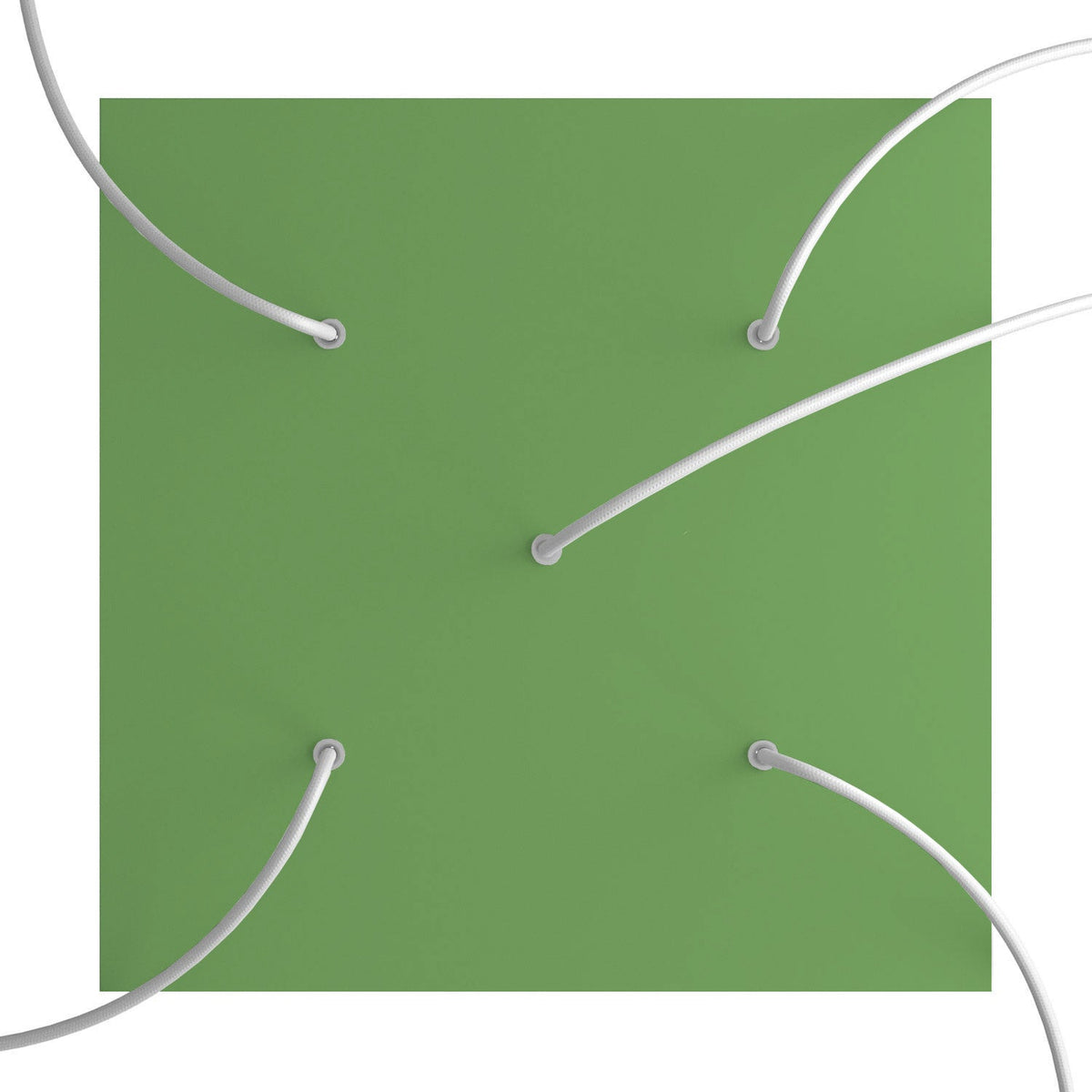 Rosone XXL Rose-One quadrato, 400 mm con 5 fori e 4 fori laterali - Verde prato Bianco