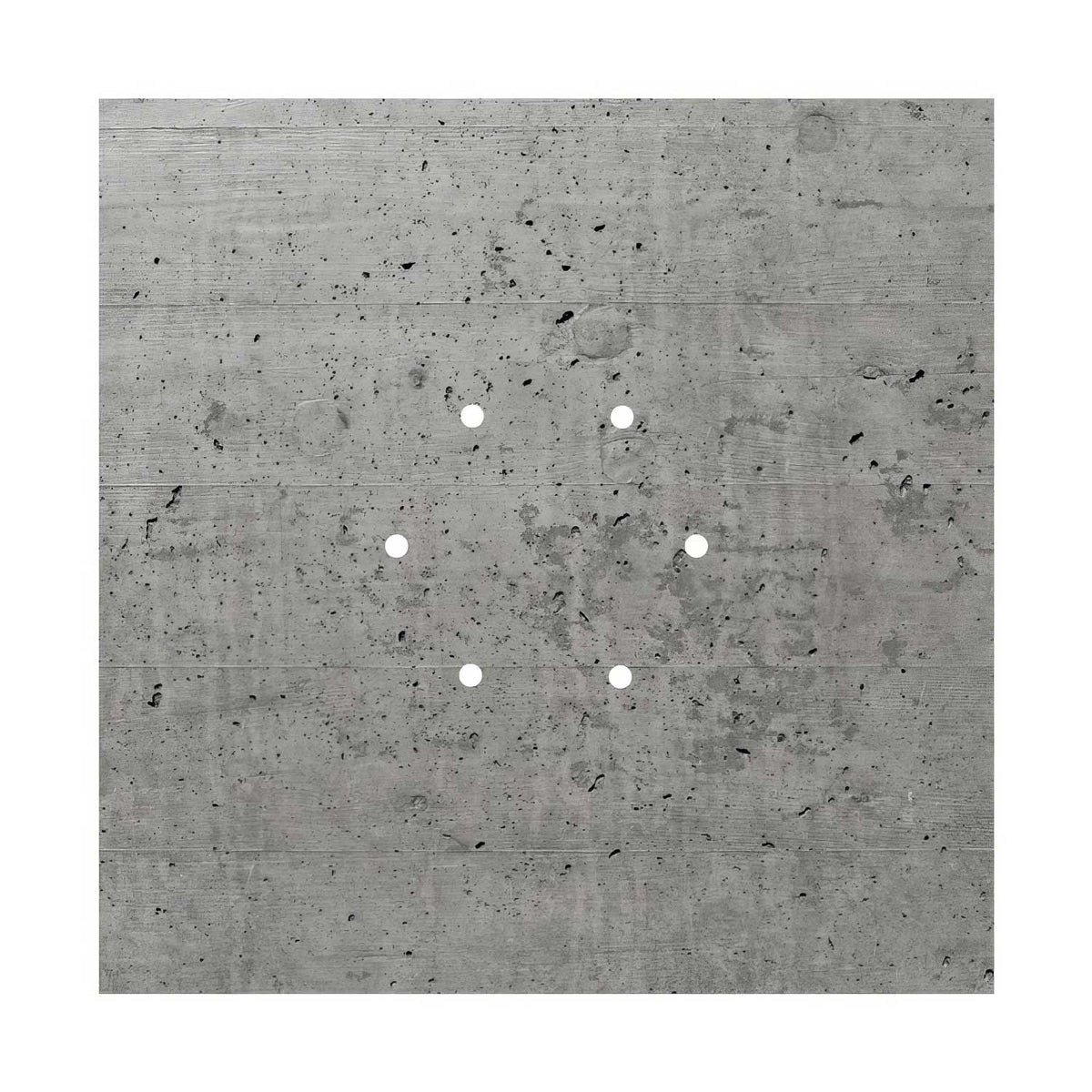 Rosone XXL Rose-One quadrato, 400 mm con 6 fori e 4 fori laterali - Cemento Bianco