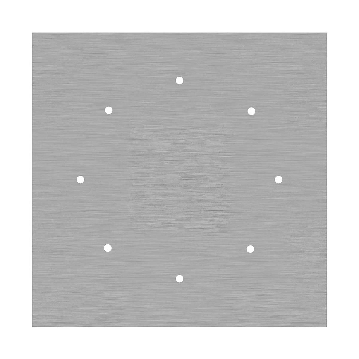 Rosone XXL Rose-One quadrato, 400 mm con 8 fori e 4 fori laterali - Dibond Acciaio satinato Bianco