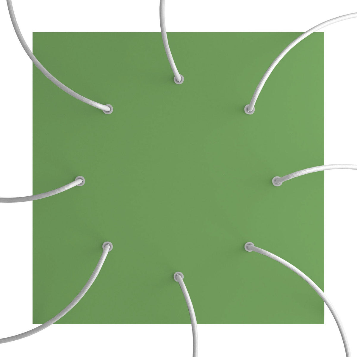 Rosone XXL Rose-One quadrato, 400 mm con 8 fori e 4 fori laterali - Verde prato Bianco