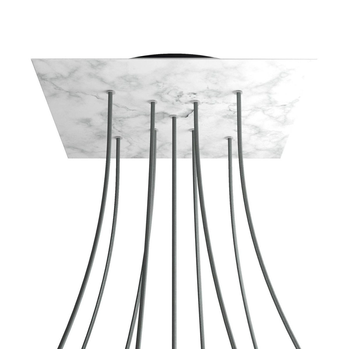 Rosone XXL Rose-One quadrato, 400 mm con 9 fori a X e 4 fori laterali - Marmo Carrara Nero